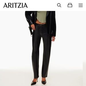 Aritzia Wilfred Black Leather Pant